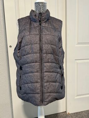 GreenTea Quilted Puffer Vest in Heather Gray XXL